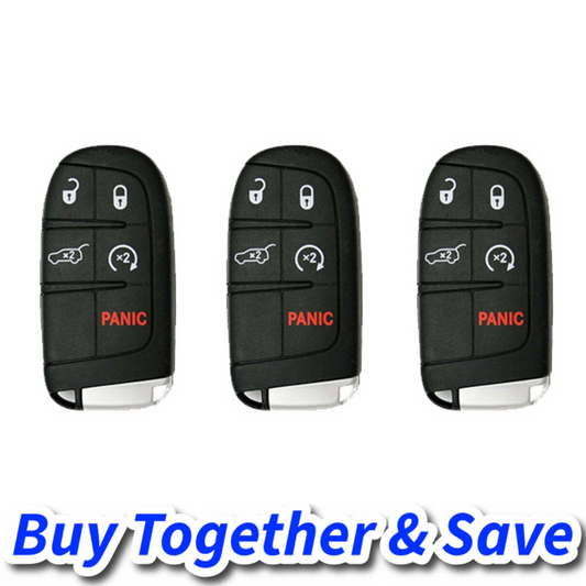 Bundle of 3 / 2017-2021 Jeep Compass / 5-Button Smart Key / PN: 68250343AB / M3N-40821302 (Aftermarket)