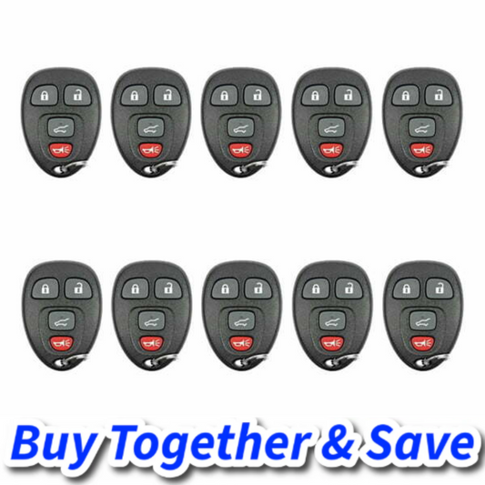 Bundle of 10 / 2007-2015 GM / 4-Button Keyless Entry Remote / PN: 20952476 / OUC60270 (Aftermarket)