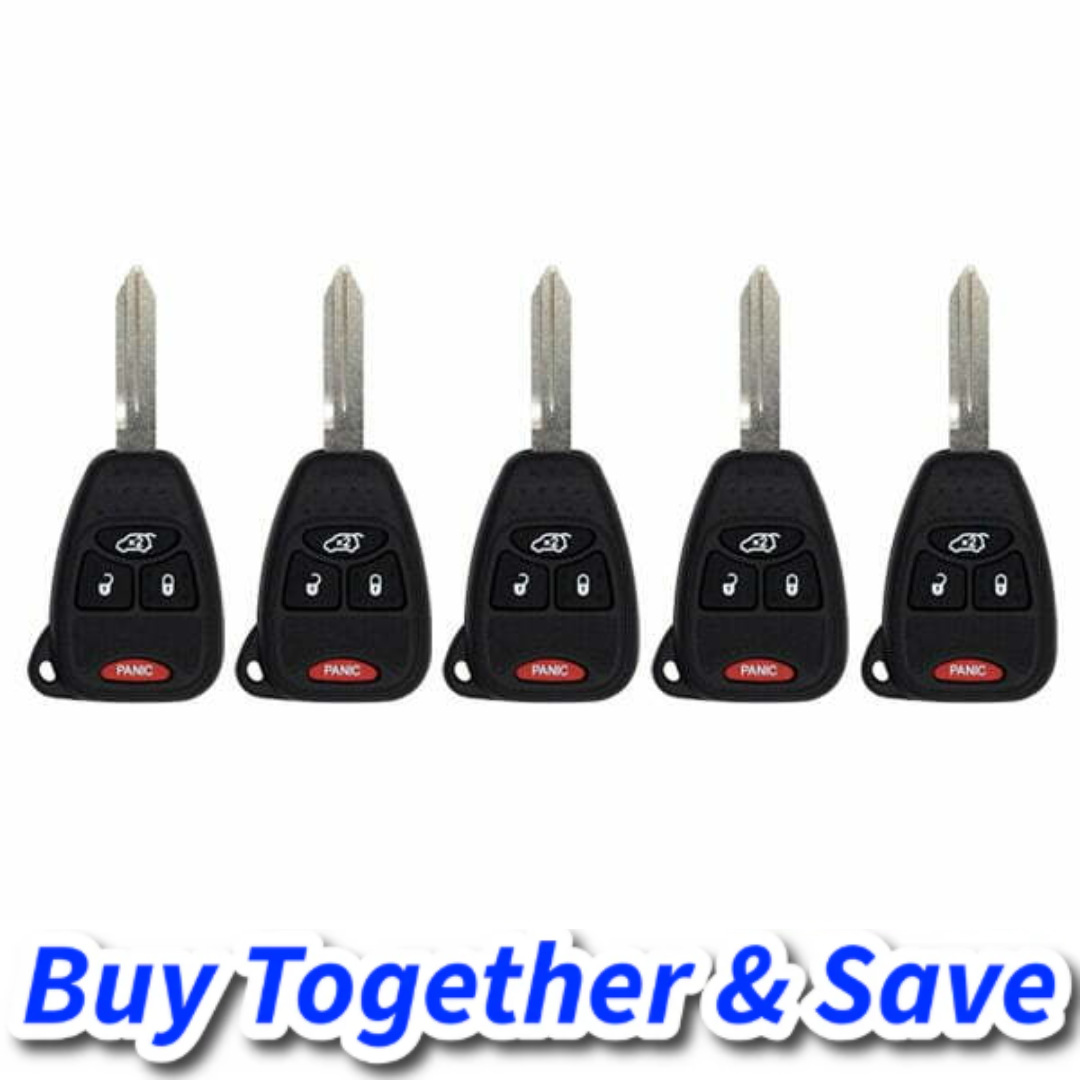 Bundle of 5 / 2004-2008 Jeep / Chrysler / Dodge / 4-Button Remote Head Key / M3N5WY72XX (Aftermarket)