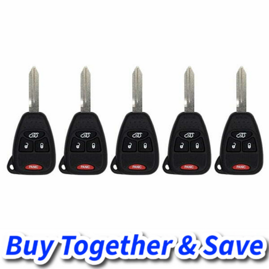 Bundle of 5 / 2004-2008 Jeep / Chrysler / Dodge / 4-Button Remote Head Key / M3N5WY72XX (Aftermarket)