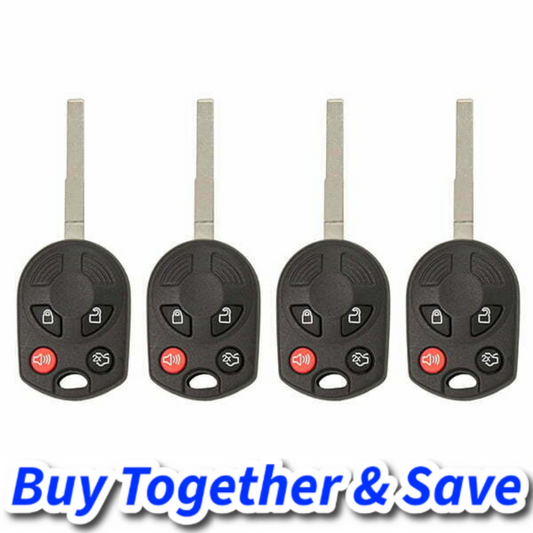 Bundle of 4 / 2012-2019 Ford / 4-Button Remote Head Key / OUCD6000022 (Aftermarket)