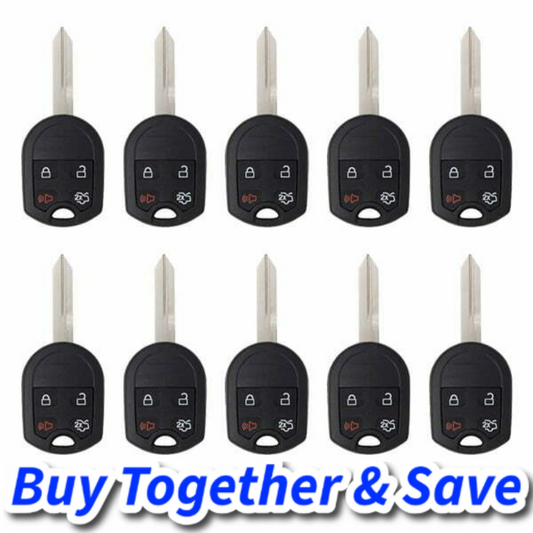 Bundle of 10 / 2000-2017 Ford Lincoln Mercury / 4-Button Remote Head Key / OUC6000022 (Aftermarket)