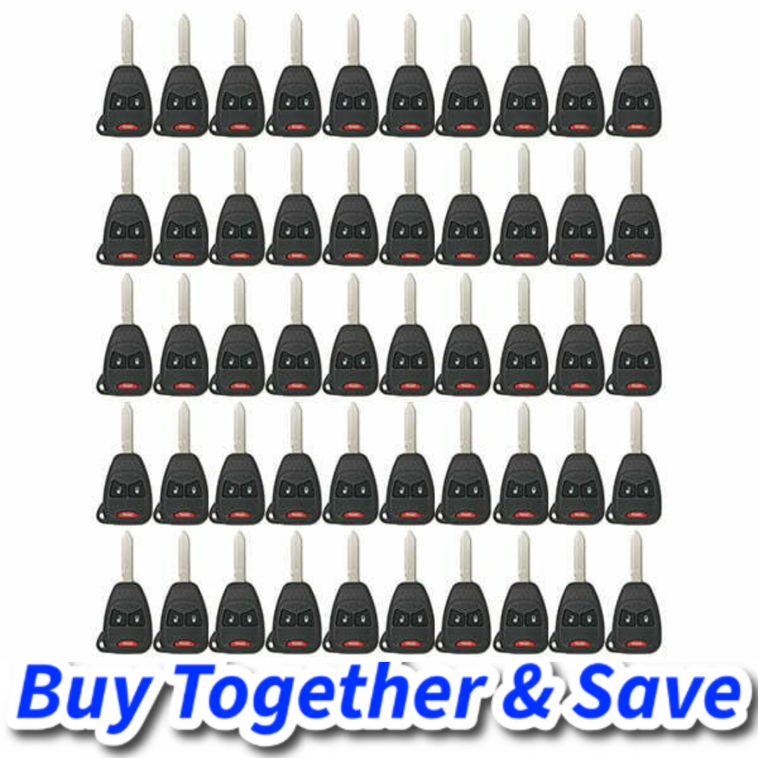 Bundle of 50 / 2004-2017 Chrysler Dodge Jeep / 3-Button Remote Head Key / OHT692427AA (Aftermarket)
