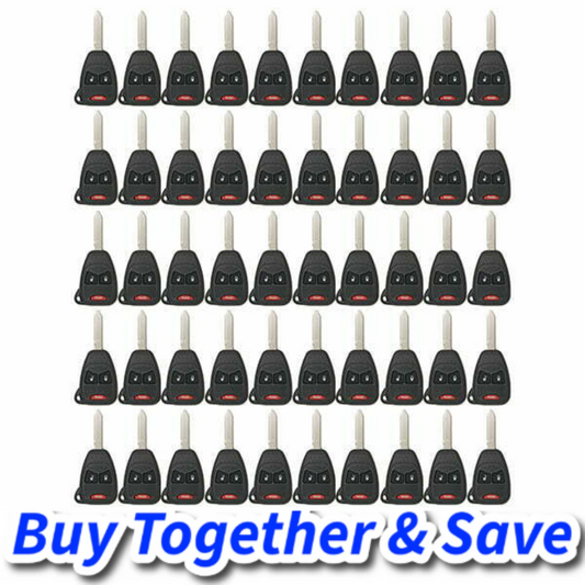 Bundle of 50 / 2004-2017 Chrysler Dodge Jeep / 3-Button Remote Head Key / OHT692427AA (Aftermarket)