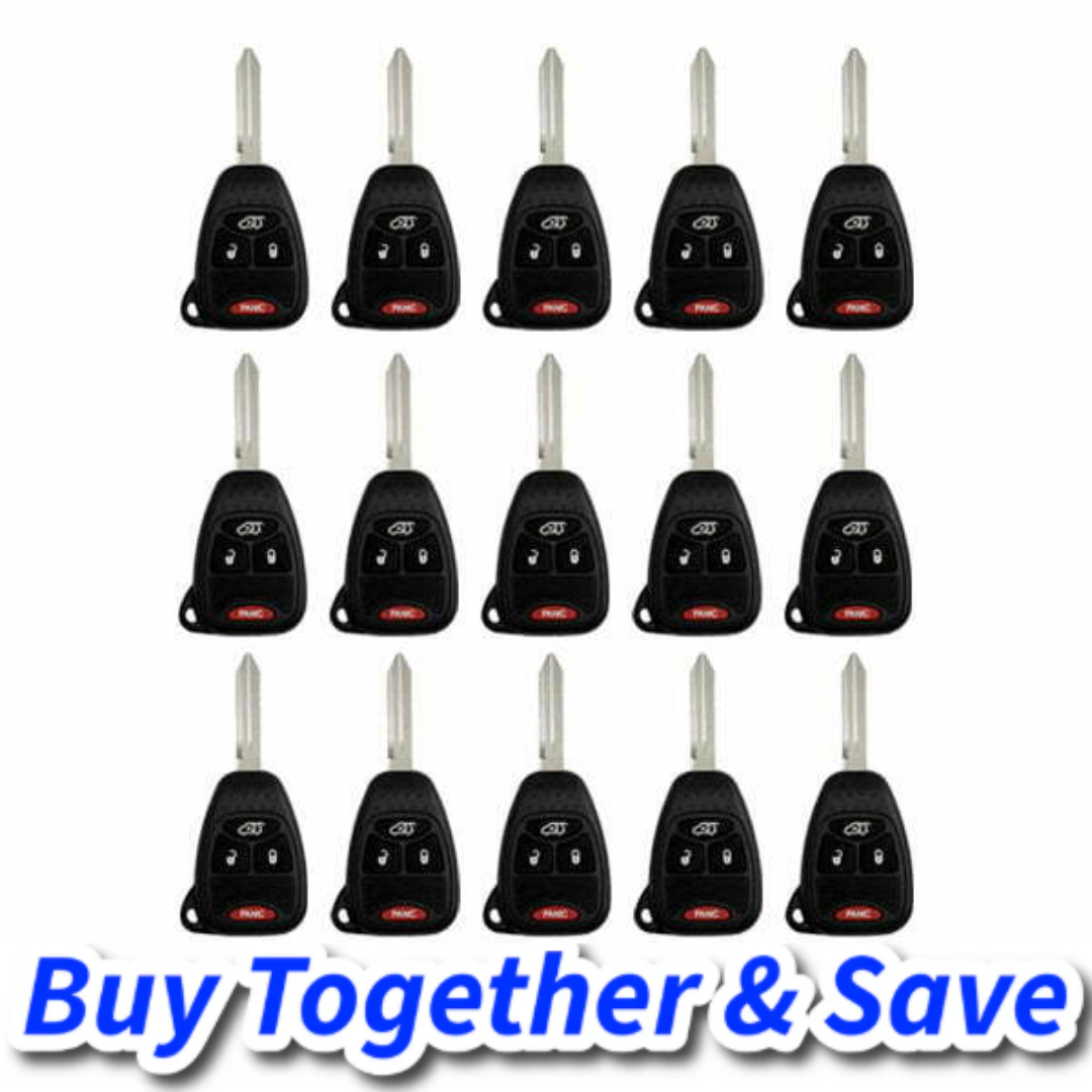 Bundle of 15 / 2004-2016 Chrysler Dodge Jeep / 4-Button Remote Head Key / OHT692427AA (Aftermarket)