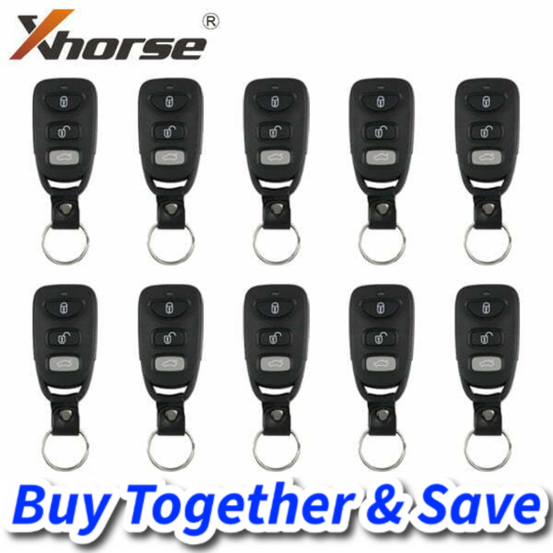 Bundle of 10 / Xhorse – Hyundai Style / 4-Button Universal Remote for VVDI Key Tool / XKHY01EN (Wired)