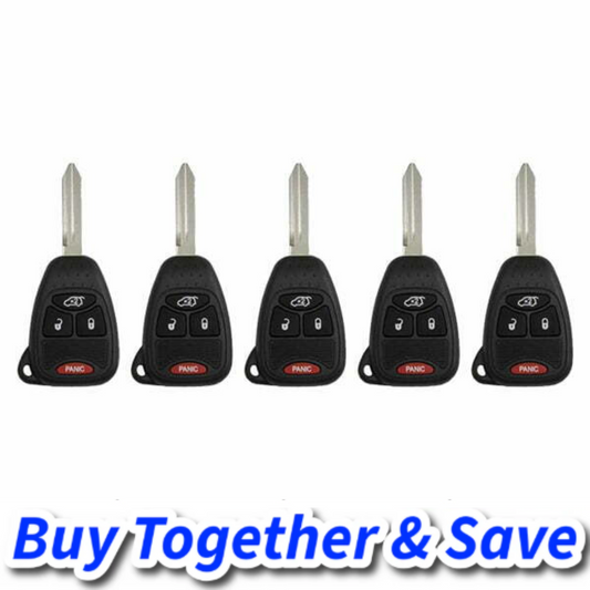 Bundle of 5 / 2004-2016 Chrysler Dodge Jeep / 4-Button Remote Head Key / OHT692427AA (Aftermarket)