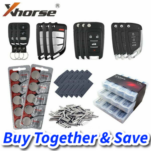 Kickstart Bundle! GTL Universal Flip Blade Set + 100 x Roll Pins + 12pcs Universal Remotes + 10pcs Super Chip + CR2032 Batteries