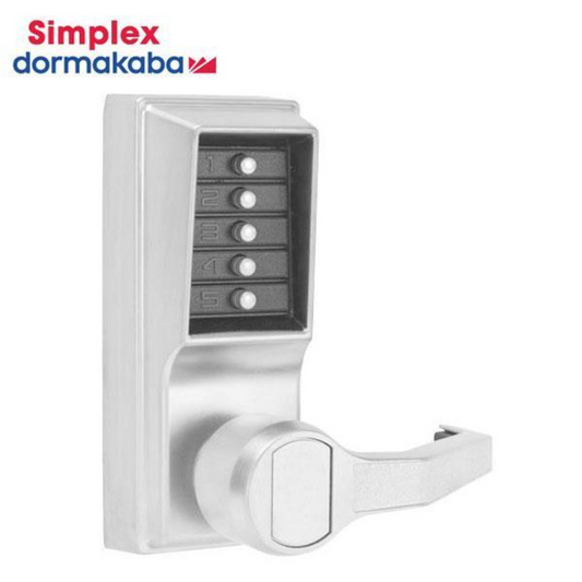 Simplex LR1011 Pushbutton Lever Lock – 26D – Satin Chrome – RH