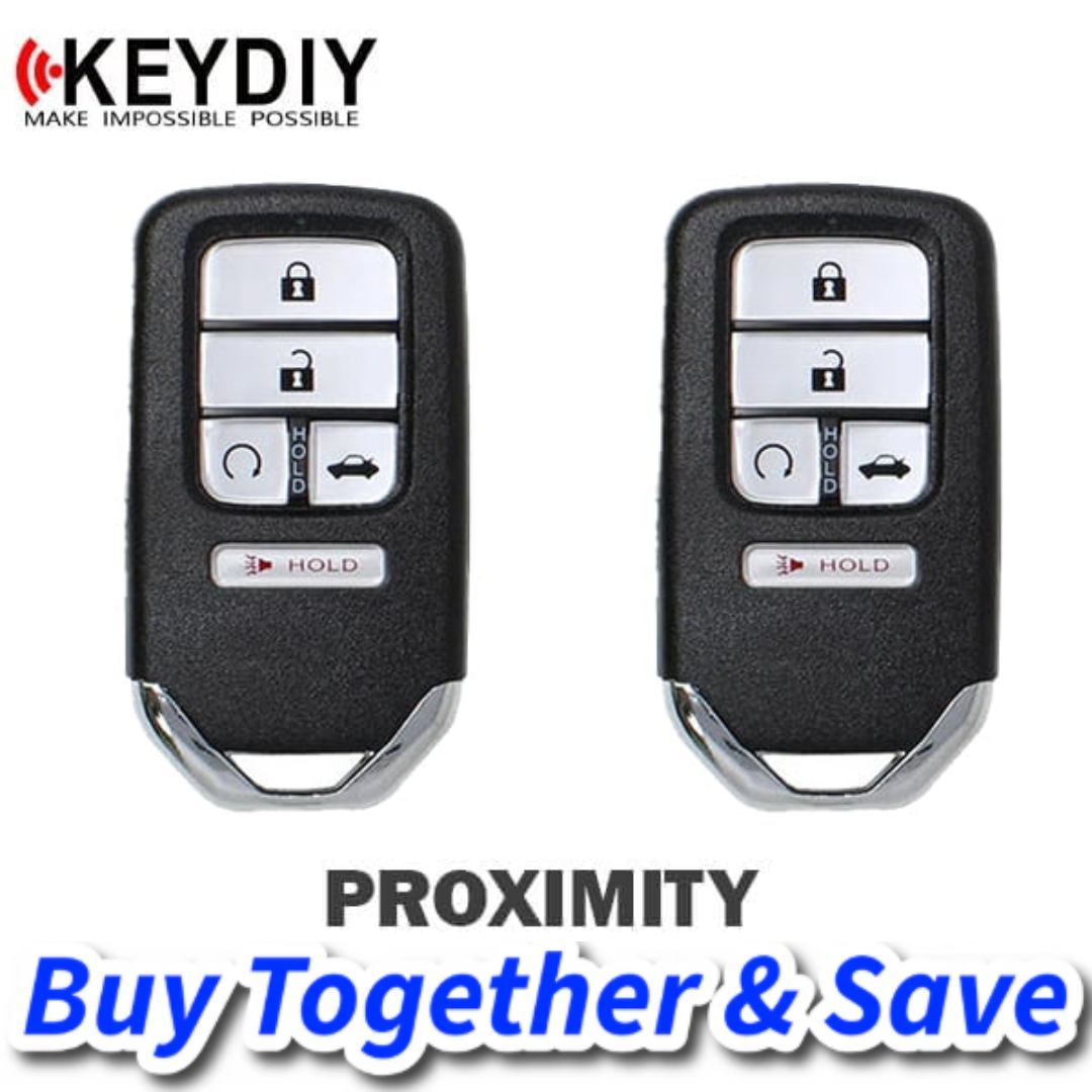 Bundle of 2 / KEYDIY – Honda Style / 5-Button Universal Smart Key w/ Proximity Function (KD-ZB10-5)