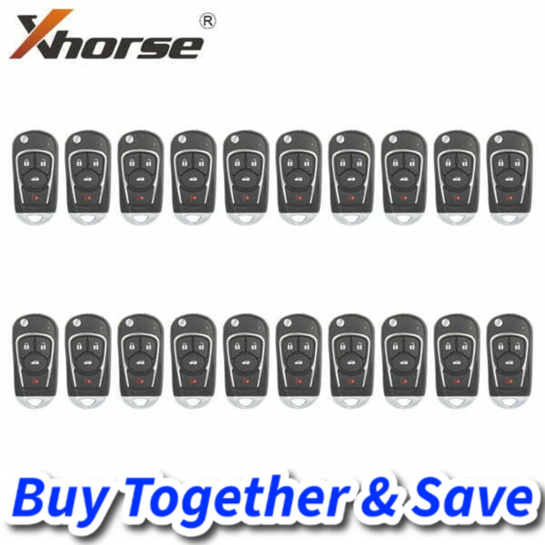 Bundle of 20 / Xhorse – Buick Style / 4-Button Universal Remote Key for VVDI Key Tool / XKBU02EN (Wired)