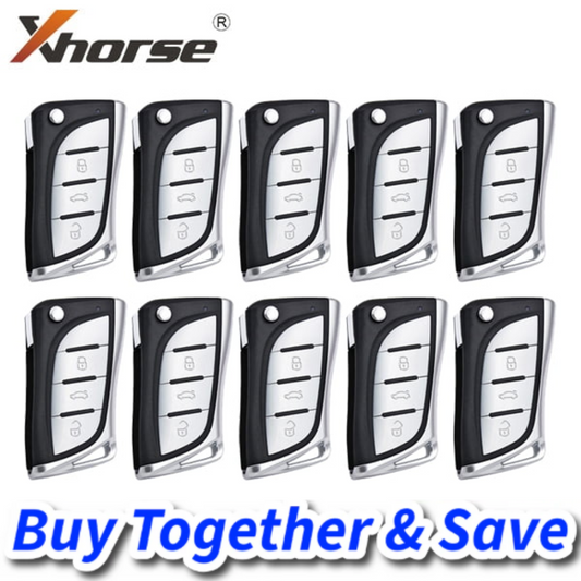 Bundle of 10 / Xhorse – VVDI Super Remote / 3-Button Universal Flip Key / Toyota / Lexus Style / XT27 XT27A66 Super Chip for VVDI Tools