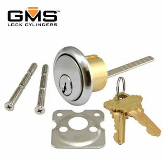 GMS Rim Cylinder – 1-1/8″ – 5 Pin – Satin Chrome / R118