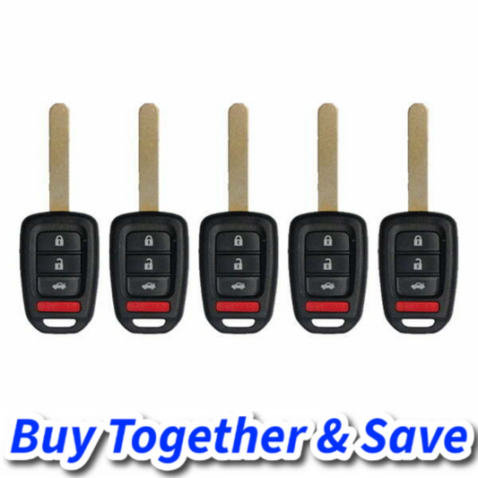 Bundle of 5 / 2013-2015 Honda Accord / Civic / 4-Button Remote Head Key / MLBHLIK6-1T (Aftermarket)