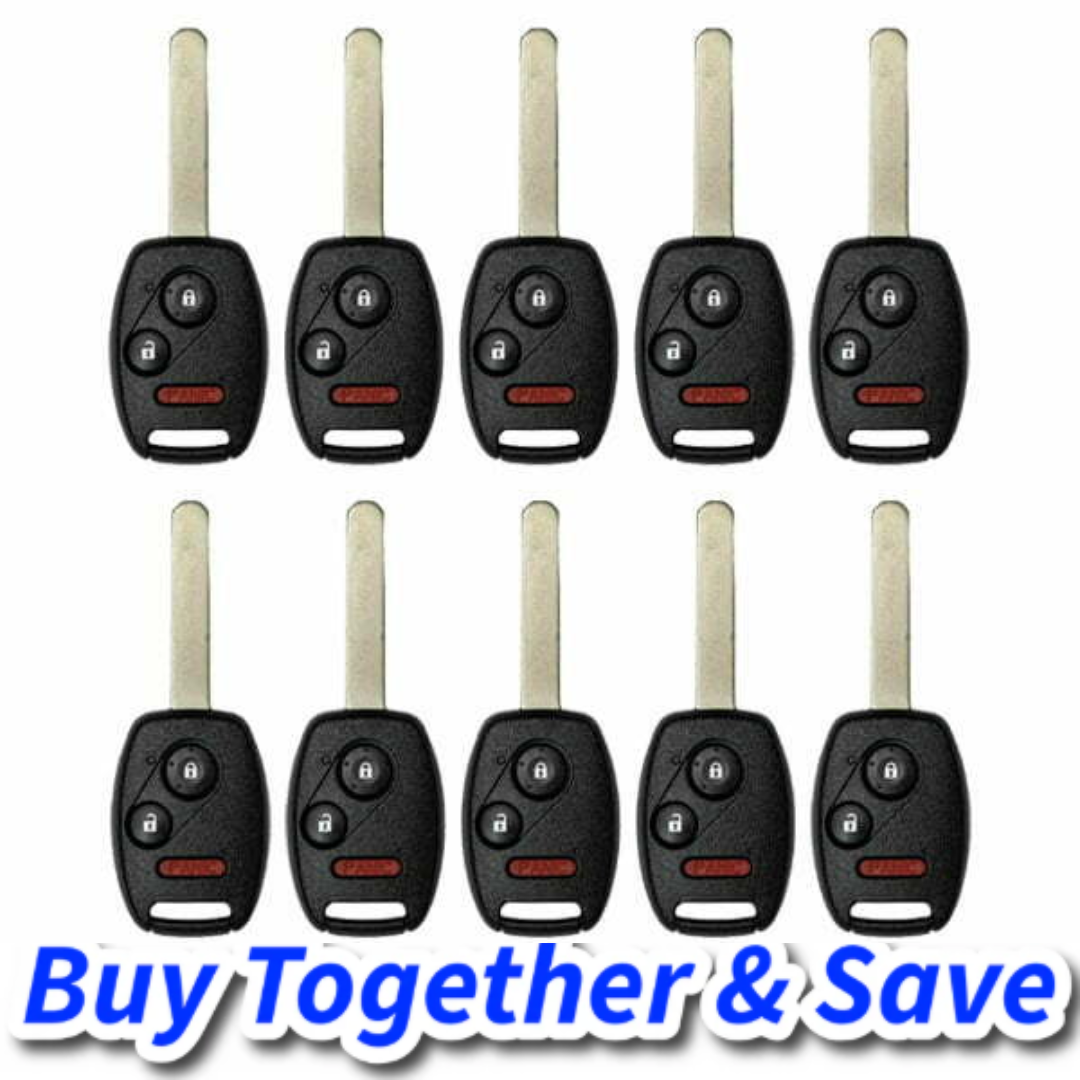 Bundle of 10 / 2005-2006 Honda / 3-Button Remote Head Key / OUCG8D-380H-A / Megamos 13 (Aftermarket)