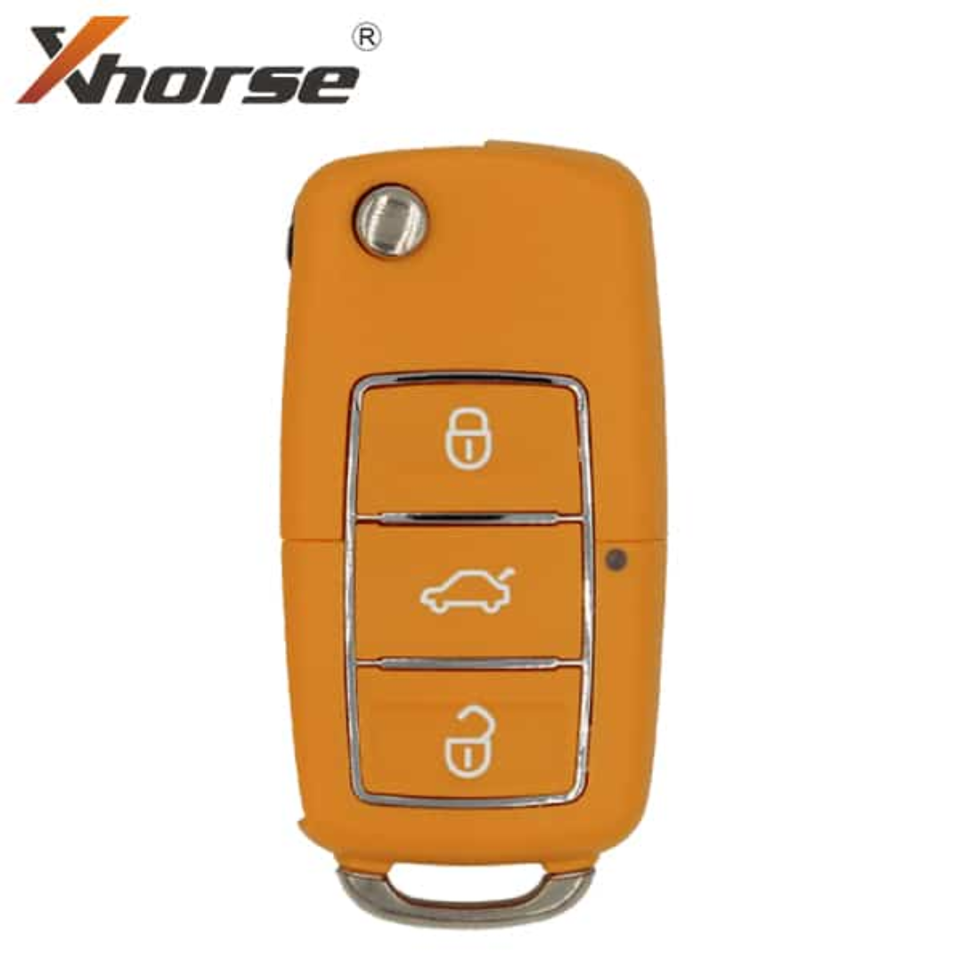 Xhorse Volkswagen B5 Type / 3-Button Universal Flip Key Remote — ORANGE — (Wired)