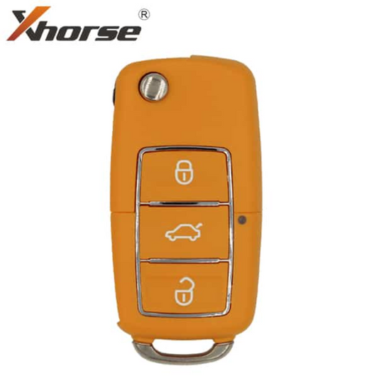 Xhorse Volkswagen B5 Type / 3-Button Universal Flip Key Remote — ORANGE — (Wired)