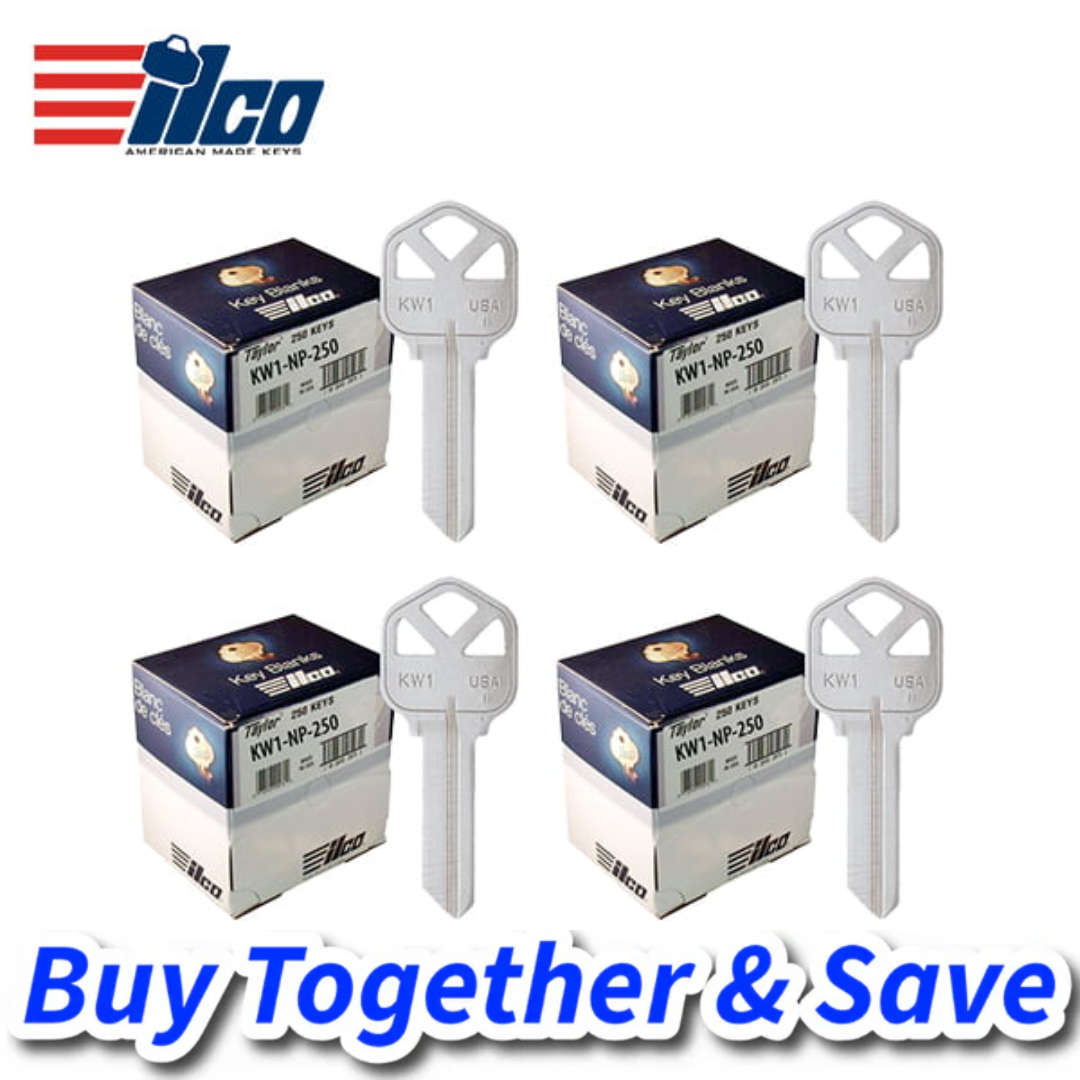 ILCO 1K Key-Bundle – KWIKSET Key Blank / Nickel Plate / KW1-NP (1000 Keys)