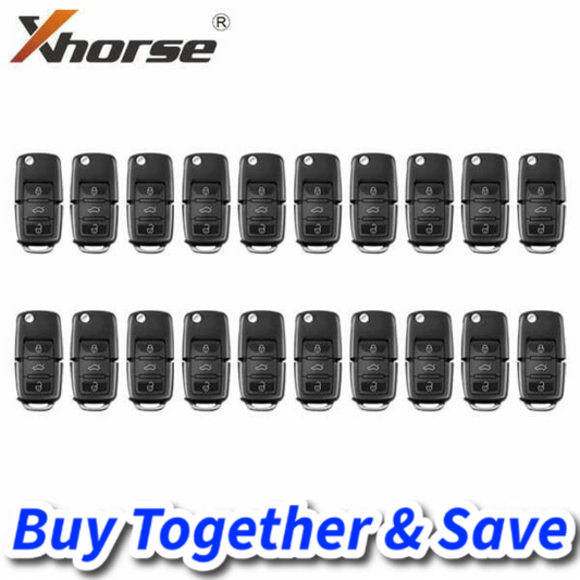 Bundle of 20 / Xhorse – XKB510EN VW Volkswagen Style / 3-Button Universal Remote Key for VVDI Key Tool (Wired)