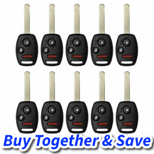 Bundle of 10 / 2006-2017 Honda Acura / 3-Button Remote Head Key / N5F-S0084A (Aftermarket)