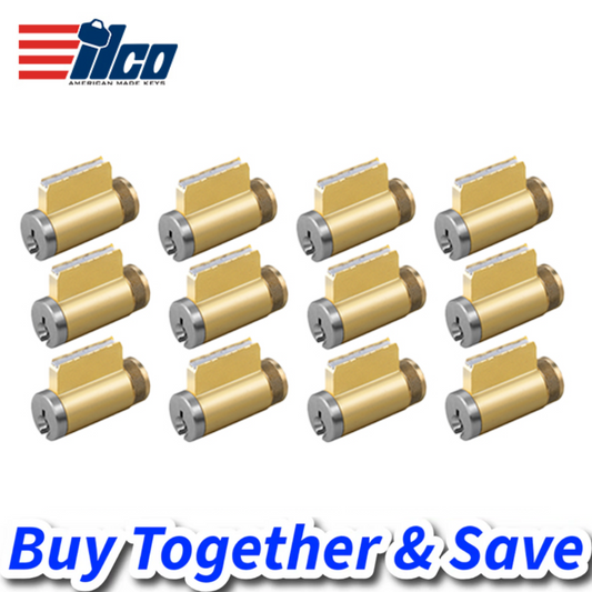Dozen Pack / ILCO – 15996 – Key-In-Knob (KIK) Cylinder / 6 Pin Zero Bitted / Schlage C145 Keyway / 26D – Satin Chrome