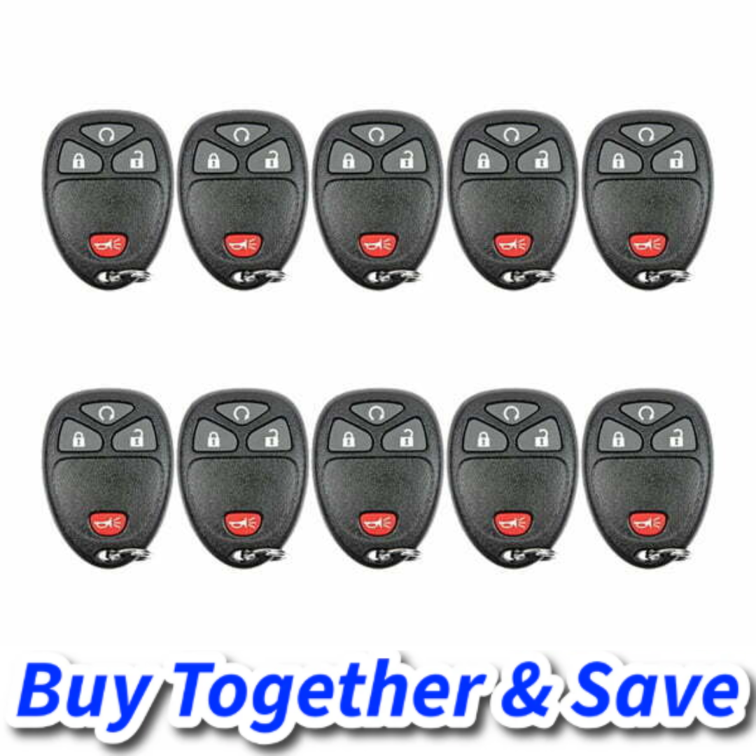 Bundle of 10 / 2005-2010 GM / 4-Button Keyless Entry Remote / KOBGT04 (Aftermarket)