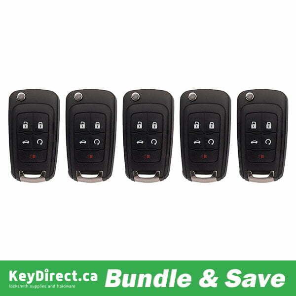 Bundle of 5 / 2010-2020 GM / 5-Button Flip Key / OHT01060512 (Aftermarket)