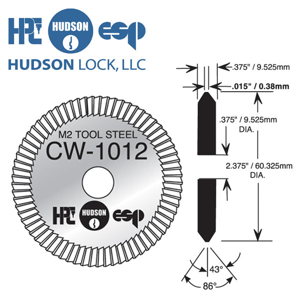 HPC – CW-1012 – Medeco HSS Cutter for 1200 Series Machines
