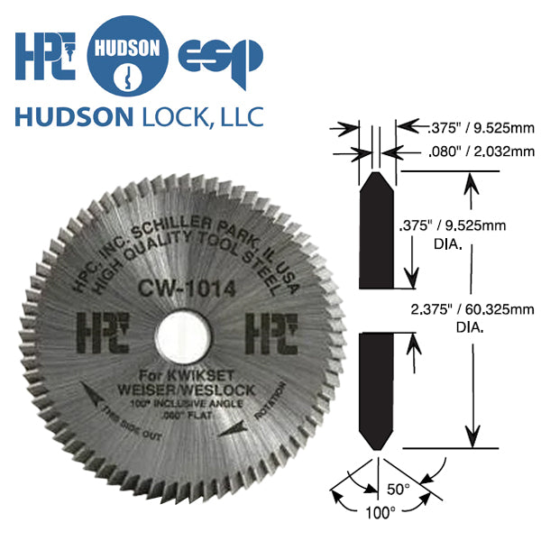 HPC – CW-1014 – Kwikset, Weslock & Weiser Double-Sided Cutter