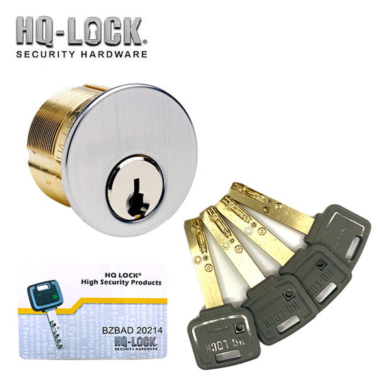 HQ LOCK High Security Rim / Mortise – 1 1/8″ – 26D Satin Chrome (5 Keys Included)