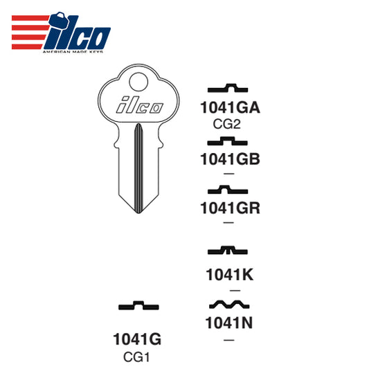 ILCO -1041GB Chicago Key Blank