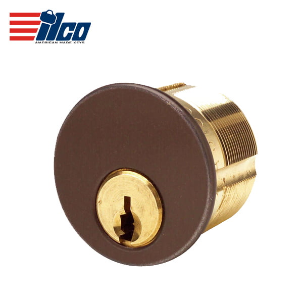 ILCO – 7165 Mortise Cylinder / 5 Pin / 1″ / Yale 8 / Adams Rite Cam / 46-Durocolor Brown Aluminum / KA2