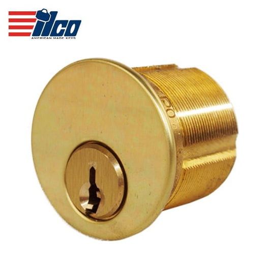 ILCO – 7185 – Mortise Cylinder / 5 Pin / 1 1/8″ / Schlage C-K Keyway / 03 – Bright Brass / KA2 / Grade 1