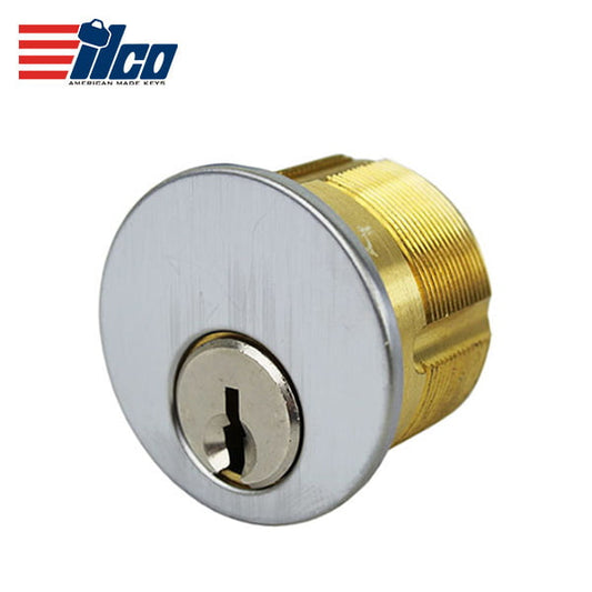 ILCO – 7185 – Mortise Cylinder / 5 Pin / 1 1/8″ / Schlage C-K Keyway / 26D – Satin Chrome / KA2 / Grade 1