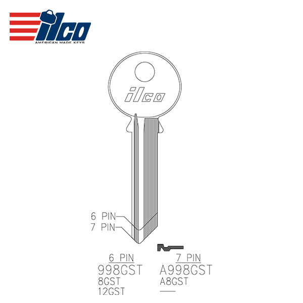 ILCO – 998GST Yale Key Blank