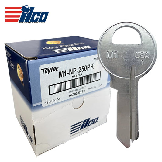 ILCO – M1-NP Master Padlock Key Blank / Nickel Plate / 250 Pack (M1-NP-250PK)
