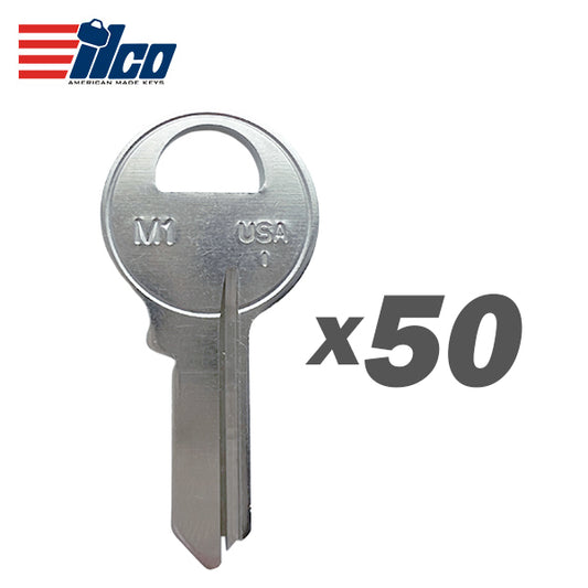 ILCO – M1-NP Master Padlock Key Blank / Nickel Plate / 50 Pack (M1-NP-50PK)