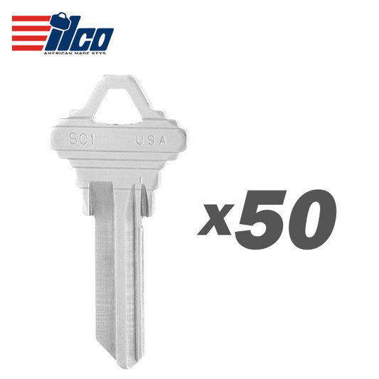 ILCO – SC1 Schlage Key Blank – 50 Pack / SC1-NP-50PK