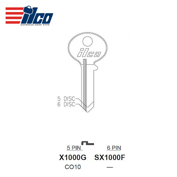 ILCO – SX1000F Corbin Key Blank