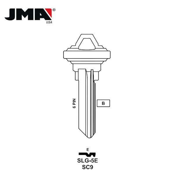 JMA – SC9 Schlage Metal Blank Key / SLG-5E