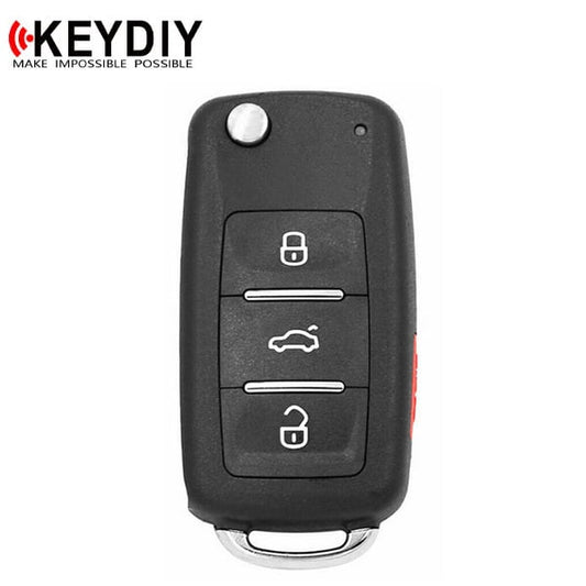 KEYDIY – VW Style / 3-Button Universal Flip Key Remote w/ Integrated Chip (KD-NB08-3+1)
