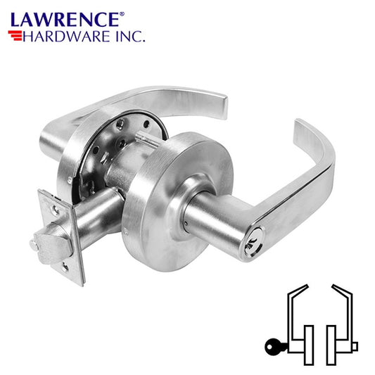 LAWRENCE HARDWARE 5000 Series – Grade 1 – Entrance – 26D Lever Lockset – Trim R / LH5004