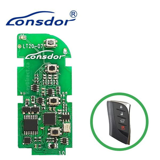 Lonsdor – LT20-07 – Lexus 4-Button Smart Key PCB – 8A+4D – Adjustable Frequency