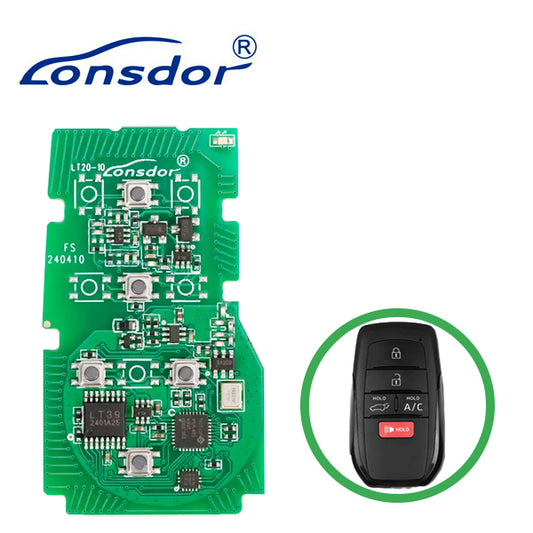 Lonsdor – LT20-10-5 – 2021-2025 Toyota Subaru – 5-Button Smart Key – 8A-BA PCB Board – Adjustable Frequency