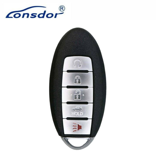 Lonsdor – NS30-03 Nissan Style – 5-Button Universal Smart Key – ID46+ID47+ID4A – Adjustable Frequency (Aftermarket)