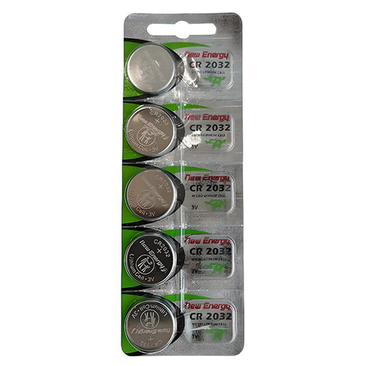 New Energy – 5-PACK of CR2032 3-Volt Lithium Batteries