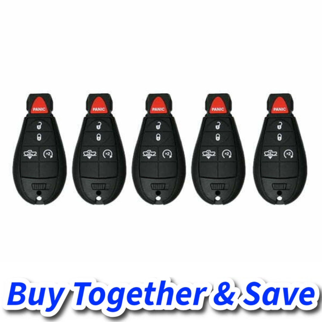 Bundle of 5 / 2013-2023 Dodge RAM / 5 Button Fobik / GQ4-53T (Aftermarket)