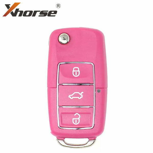 Xhorse – Volkswagen B5 Type / XKB502EN / 3-Button Universal Flip Key Remote — PINK — (Wired)